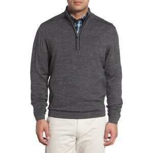 Cutter & Buck Henry Half Zip Sweatshirt Mens 2XB Blue Merino Wool Blend $170 NWT